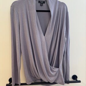 Lord & Taylor Soft Purple Drape Blouse